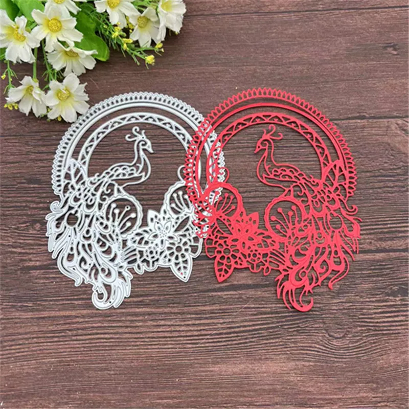 Wreath Peacock lace frame background Metal Cutting Dies Stencils For DIY Scrapbooking Decorative Embossing Handcraft Template