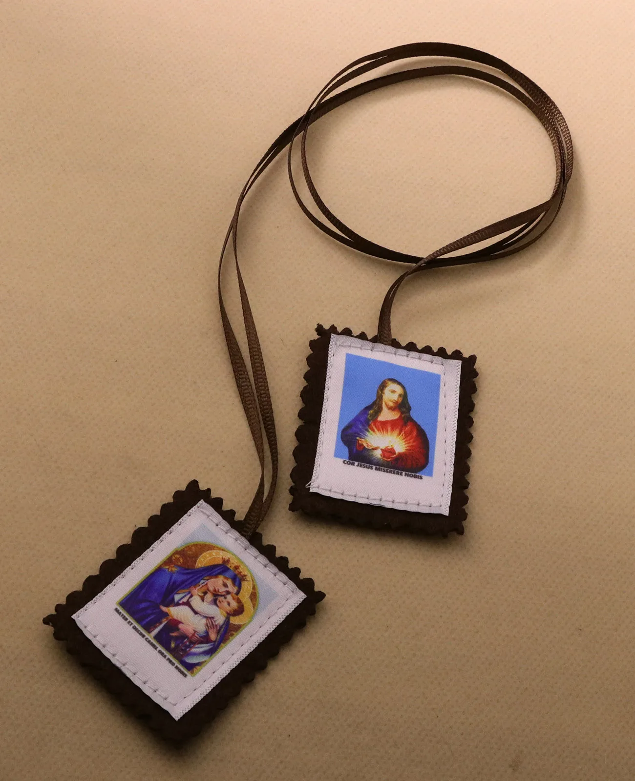 Mt.Carmel Sacred Heart Necklace Lady of Mount Carmel Medal Scapular Catholic Escapularios Devotional Protection Gift