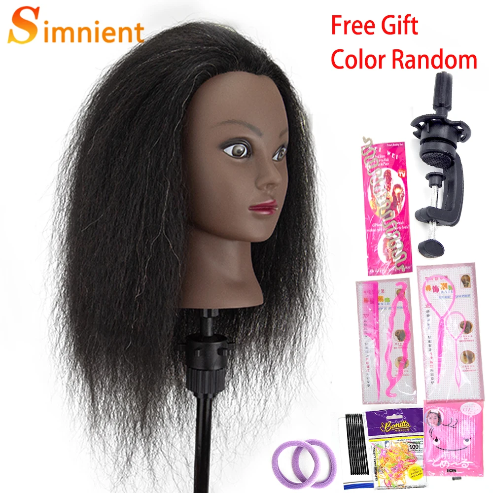 Afro Mannequin Hoofden voor Vlechten Maniquí Haar Poppen Echte Menselijke Training Kapper Model Natuurlijke vrouwen Kappers Kit Pruiken