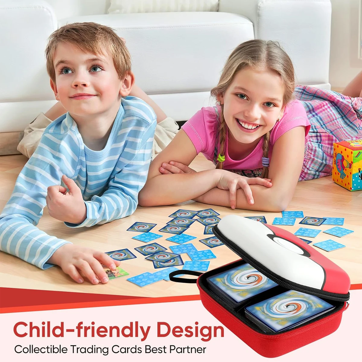Caixa de armazenamento de casca dura, estojo de transporte para cartões colecionáveis magia ptcg mtg, presentes para meninos e meninas, comporta mais de 400 carros (apenas estojo)