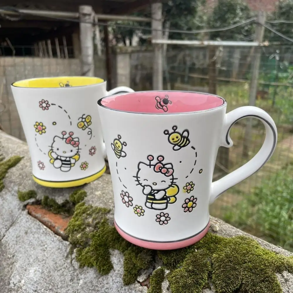 

Kawaii Hello Kitty кружка высокая красота Sanrio пара лучший друг подарок на день рождения мультфильм милая чашка керамическая чашка для воды