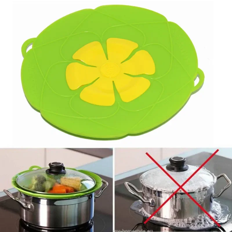 

Spill Stopper Lid Cover Non-Boil Over Lid Cover Pot Pan Silicone Anti-Spill Pan MultiFunctional Pot Lid Cooking Kitchen Gadgets
