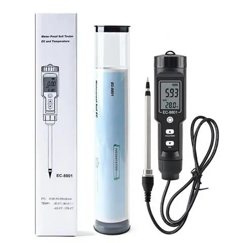 Portable Digital EC Soil Tester for Home Garden Plant Care, Soil Moisture Probe