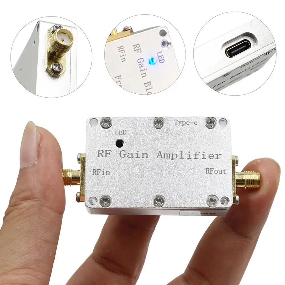 

50M-6GHz RF Low Noise Portable Amplifier 20dB 30dB High Gain Pre LNA Signal Receiving Amplifier