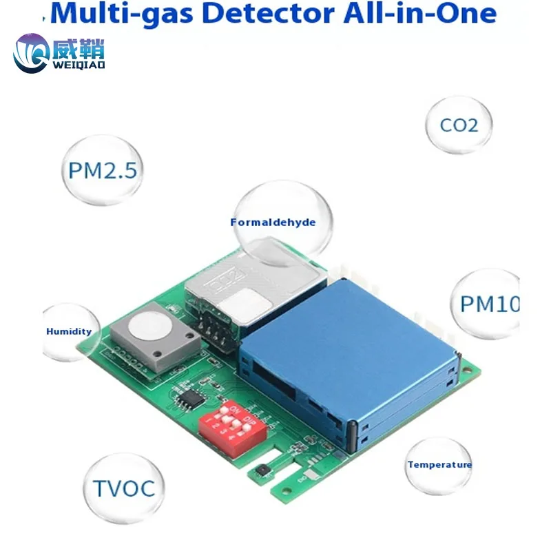 Seven-in-one air quality sensor module CO2 formaldehyde PM2.5PM10 temperature and humidity TVOC all-in-one