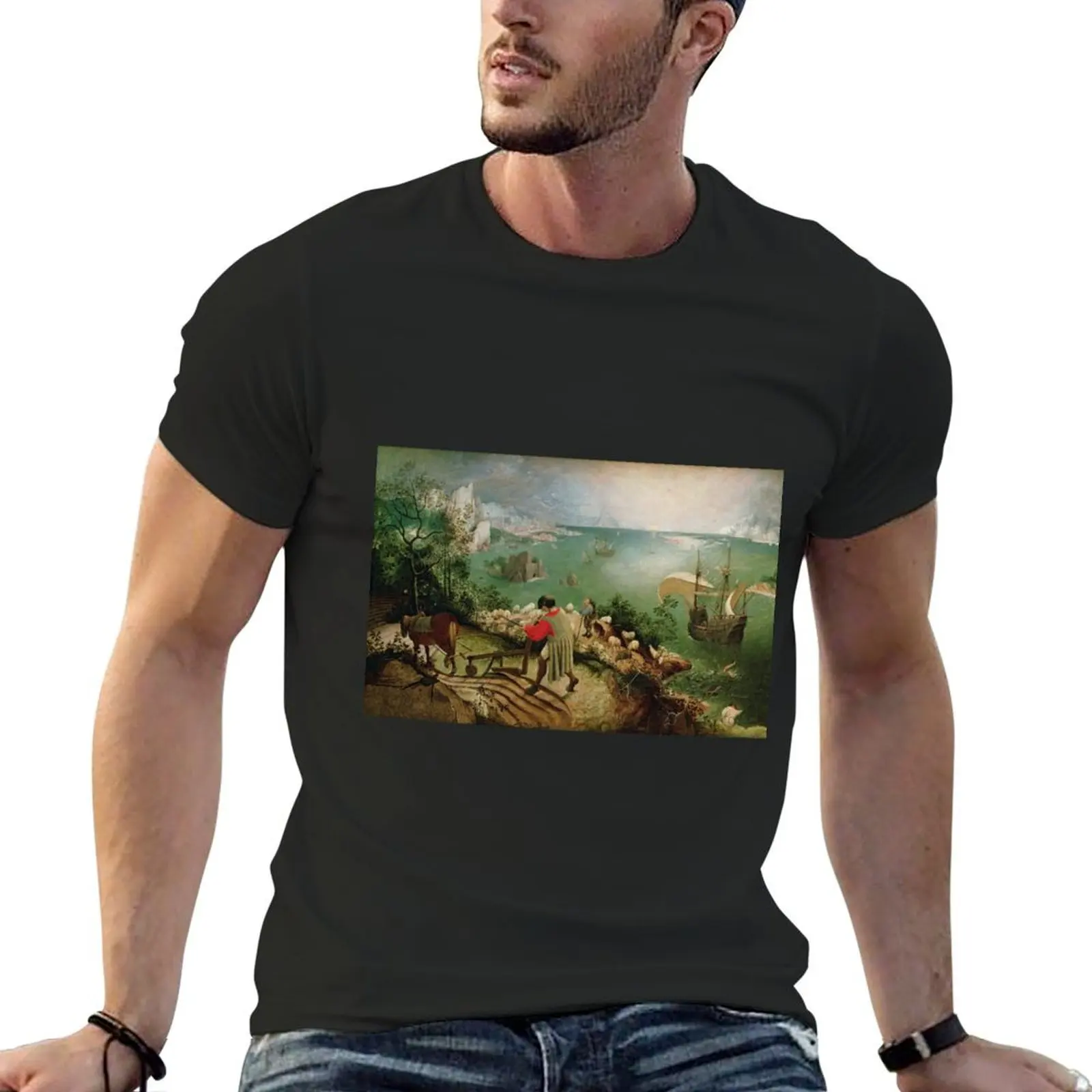 Pieter Bruegel Icarus T-Shirt cotton graphic tees oversized graphic tee sweat shirts graphic big and tall t shirts for men