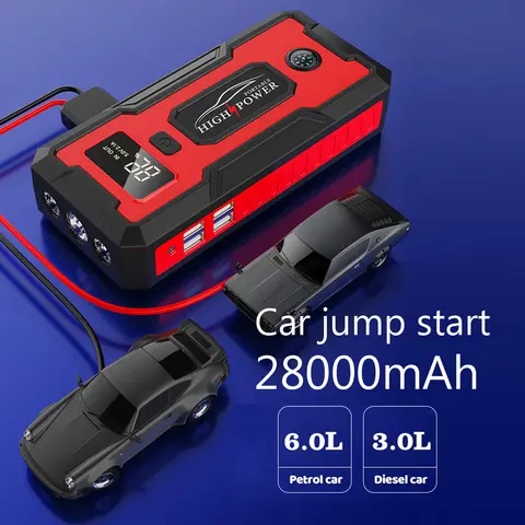 자동차 점프 스타터 시작 장치 배터리 보조베터리 12V28000mAh Jumpstarter 자동 버스터 비상 부스터 자동차 충전기 점프 시작