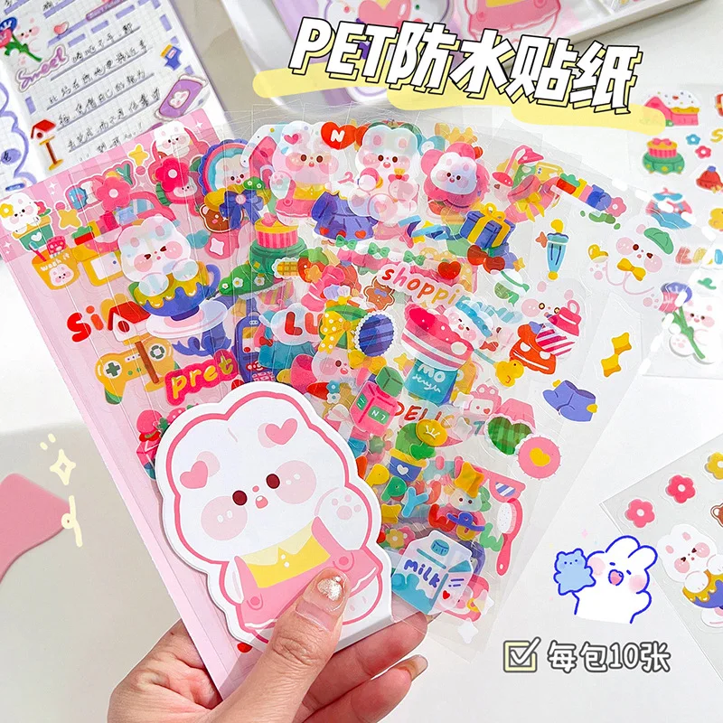 20 pack/lot Kawaii Rabbit Bear Dog Sticker Cute Sheep Decorative Stationery Sticker Scrapbooking DIY Diary Album Stick Label