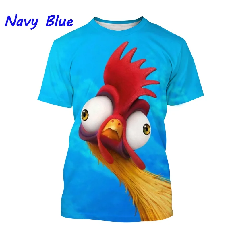 Official-website Fashion Graphic T-shirt Chicken 3D Print Mens Clothing Funny Anime Chicken Unisex Casual Short Sleeve Tees Tops