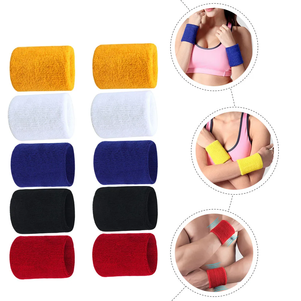 10 قطع من واقيات المعصم خفيفة الوزن ومريحة لممارسة التمارين الرياضية ورفع الأثقال والتنس وركوب الدراجات واللوازم الرياضية #6