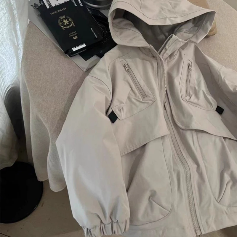 2026 New Kids Winter Warm Fleece Lined Jacket Boys Girls Thickened Padded Coat Children Outerwear