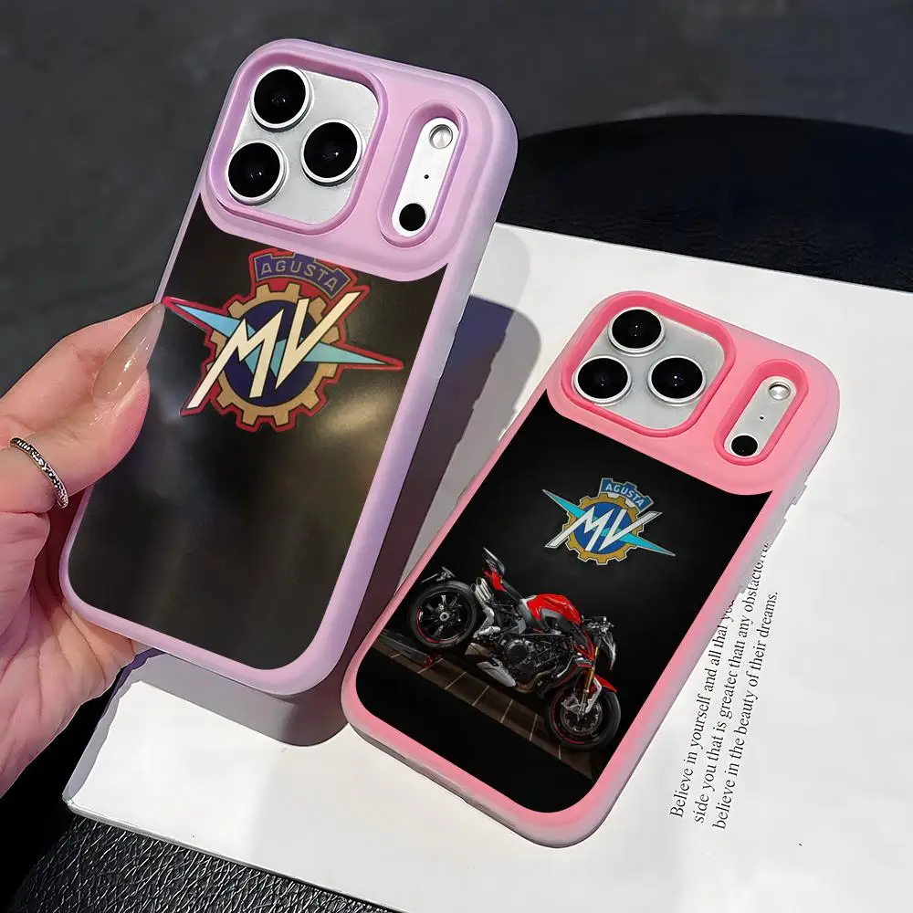 MV A-AguSTaES Cool Moto Phone Case 2-in-1 Detachable Clear with Card Holder for iPhone 12-17 Soft Multi-Color view 2