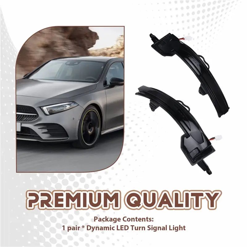 AT92-LED بدوره مصباح إشارة مكرر الوامض الديناميكي مرآة الرؤية الخلفية مؤشرات لمرسيدس بنز الفئة W177 V177 A200 C118