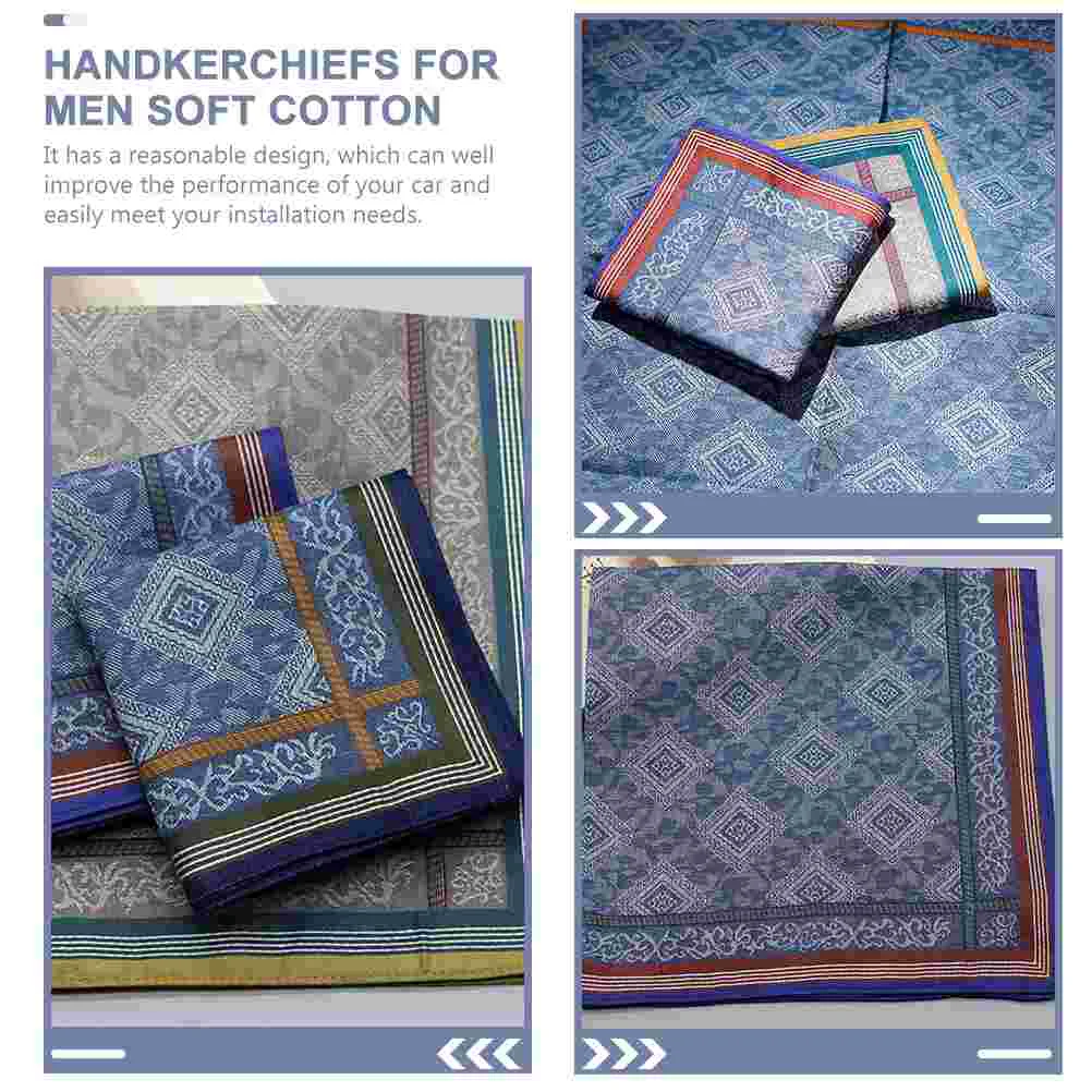 Men\'s Handkerchief Cotton Handkerchiefs for Women Royal Blue Bandana Soft Wedding Pocket Squares Man Tea Party