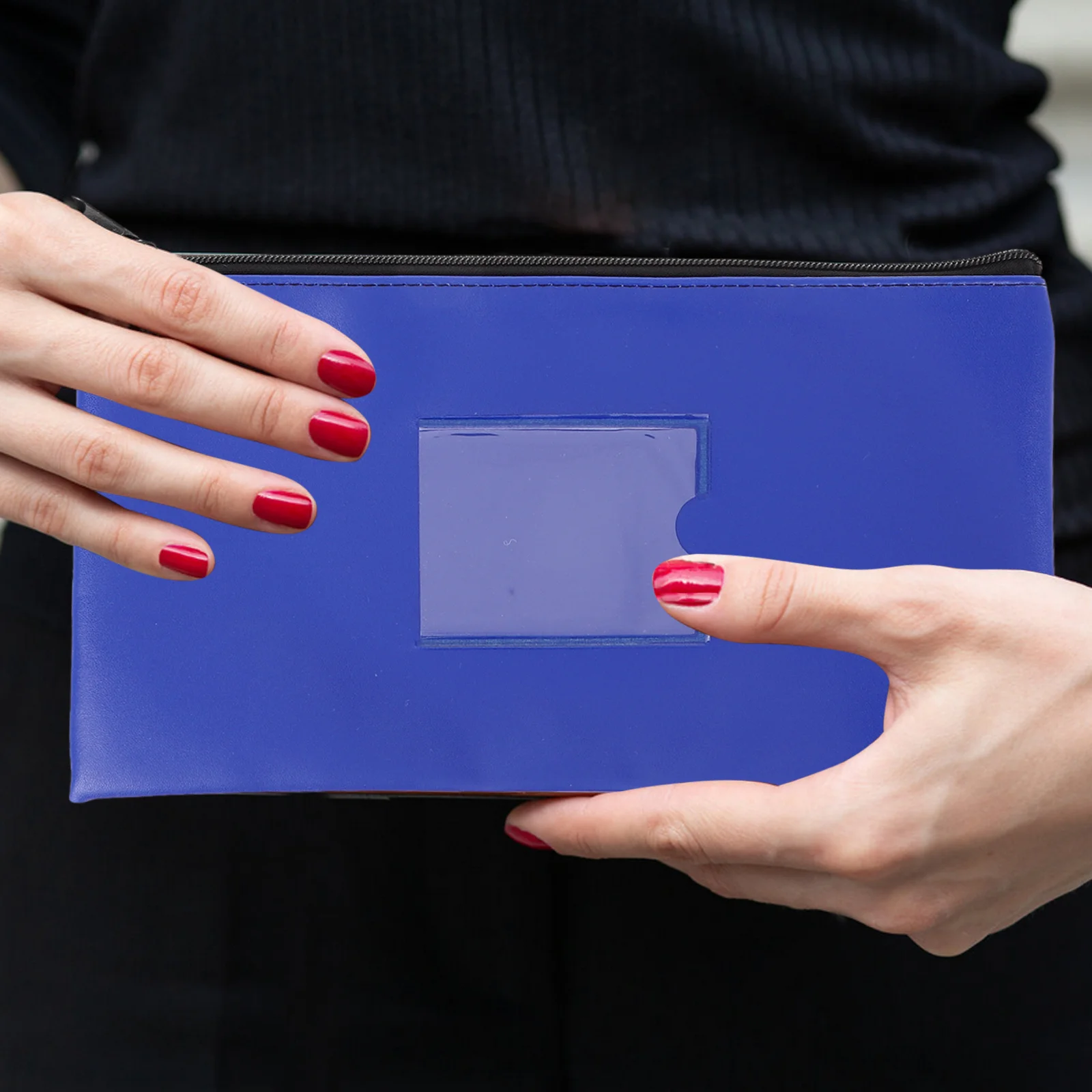 

Multifunctional Receipt Pouch Pu Bill Organizer With Window Cash Coin Storage Zipper Money Bag For Daily Use Bank