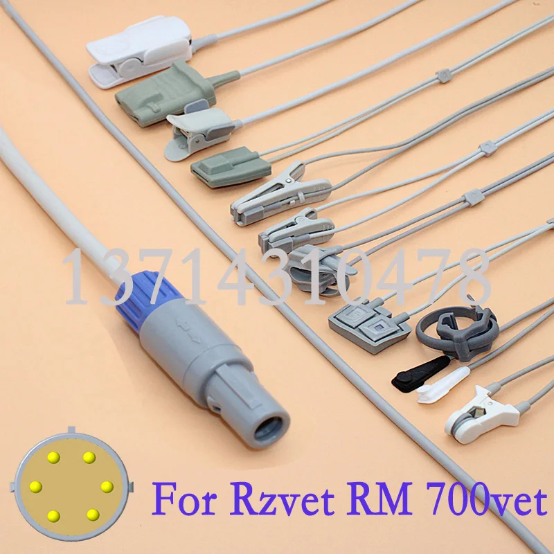 Compatible with Rzvet RM700VET Animal SpO2 Vital Sings Monitor Use For Veterinary VET Oximeter Machine Ear or Tongue Clip