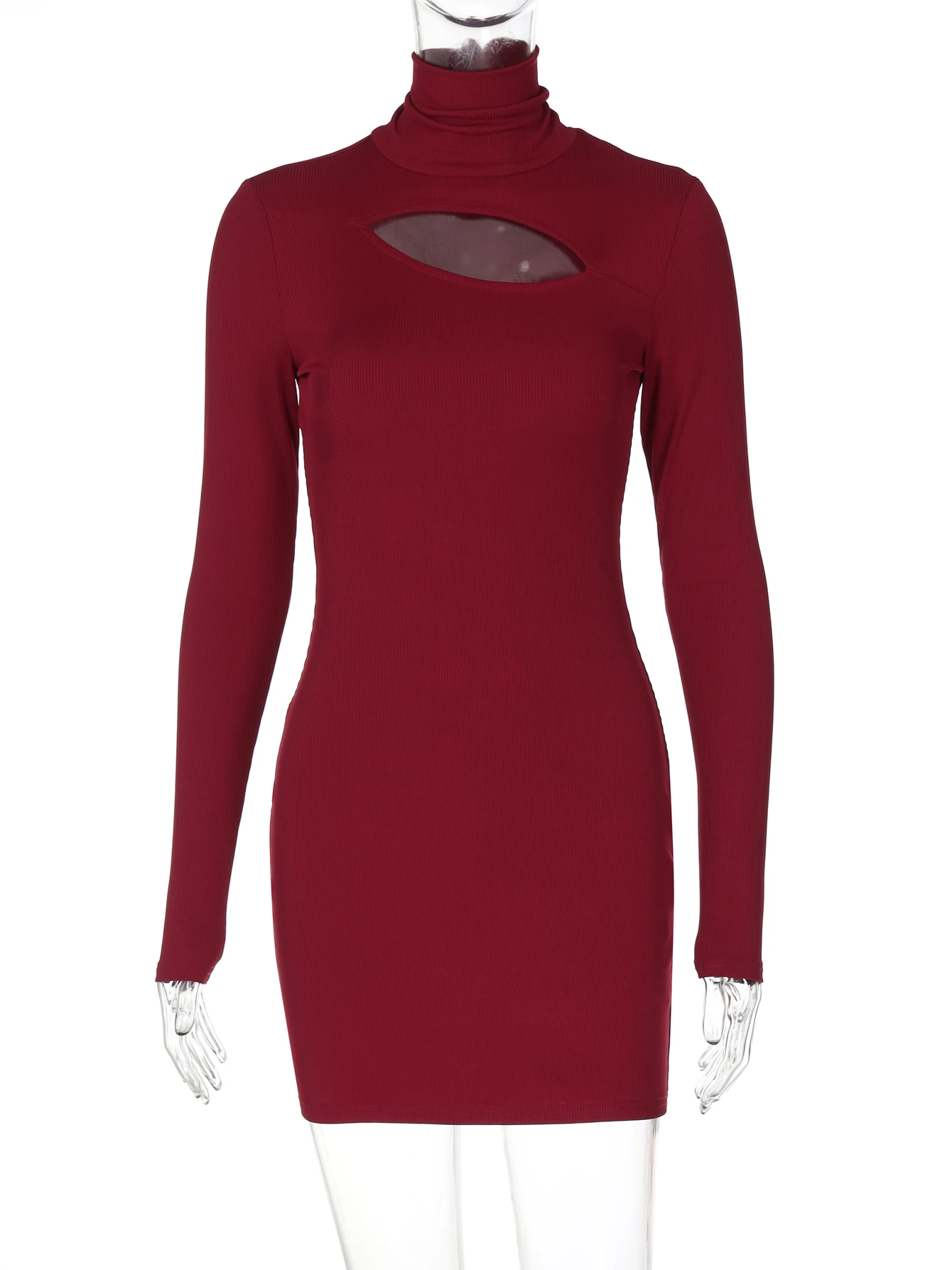 Hawthaw Vrouwen 2024 Lente Herfst Sexy Lange Mouw Party Club Bodycon Basic Zwarte Mini Jurk Groothandel Artikelen Voor Business