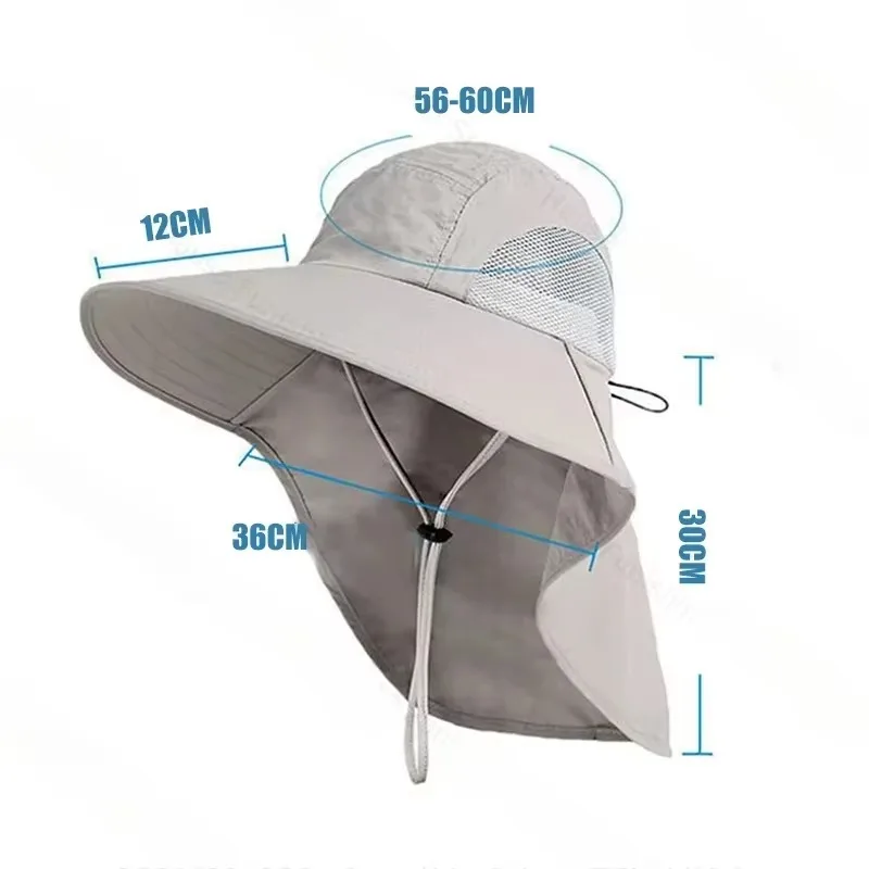 1/2/4PCS Summer Waterproof Fisherman HatOutdoor Hiking Fishing Sun  Protection Hat Cycling Big Eave Neck Protection Sun Hat - AliExpress  200000297
