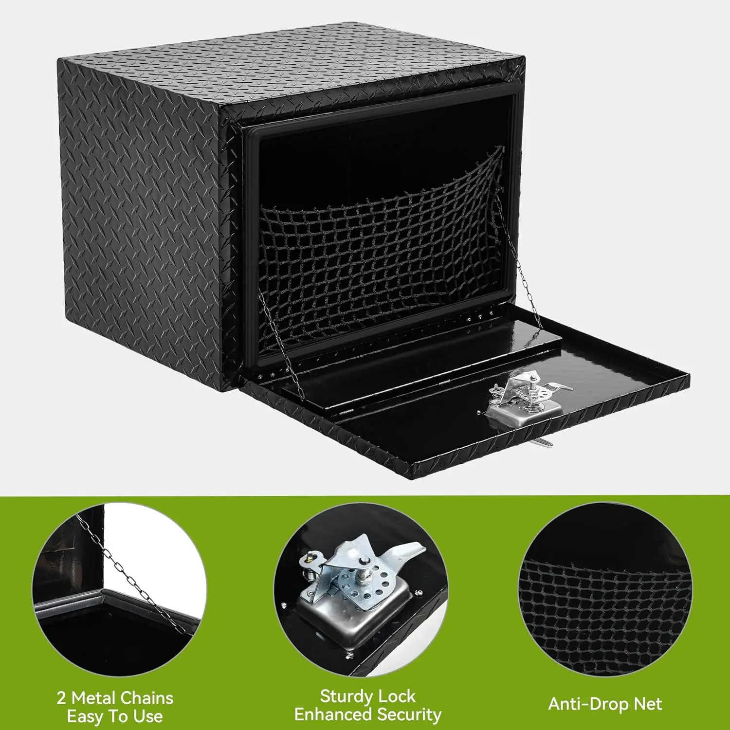 صناديق أدوات تحت الجسم مقاس 24 بوصة، منظم صندوق أدوات لوحة ألماس من الألومنيوم شديد التحمل، صندوق تخزين الصدر المقاوم للماء · شعبية جديدة #1