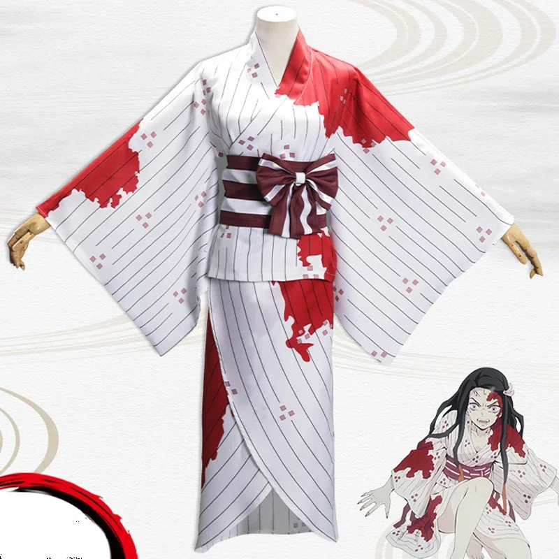 

Cosplay Nezuko Kamado Kimono Costumes Kimetsu No Yaiba Costumes Japanese Anime Comic Con Scary Dress