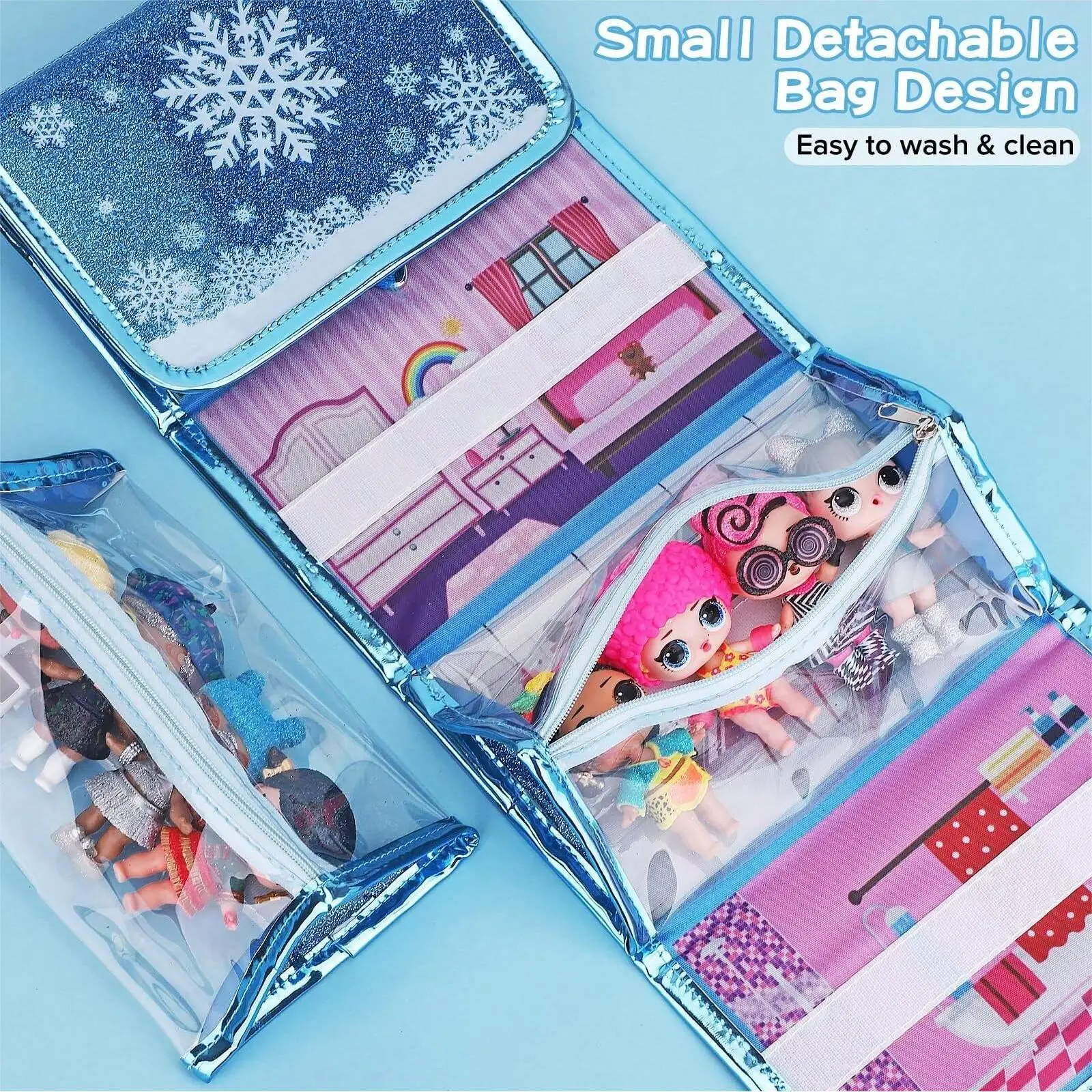 Snowflake Toy Storage Bag For LOL Surprise Dolls Portable Doll Organizer Bag For Girls Doll Display Case Christmas New year Gift