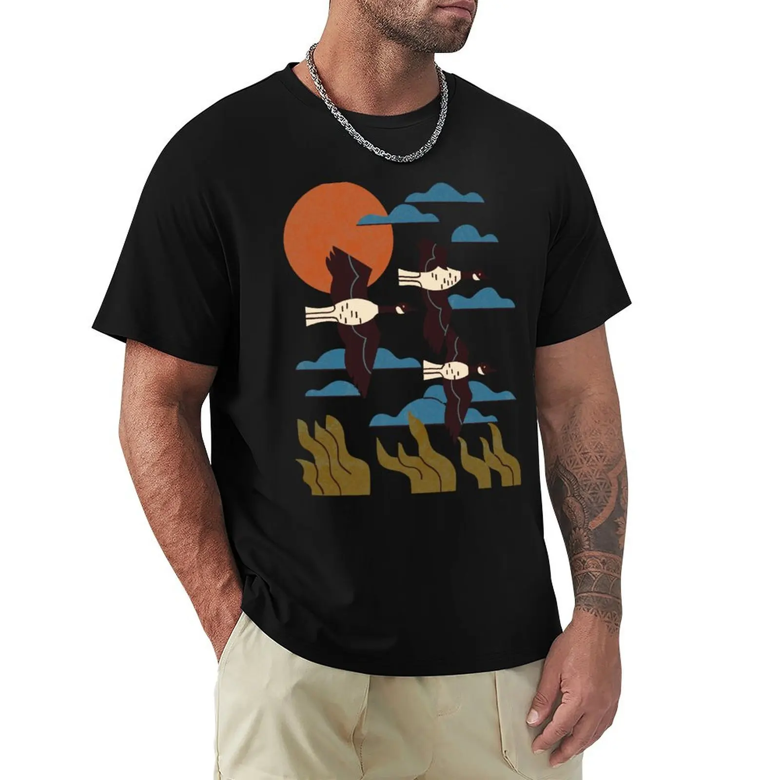 

Geese Flying South T-Shirt funny shirt cotton affliction shirts cute tops men tshirt
