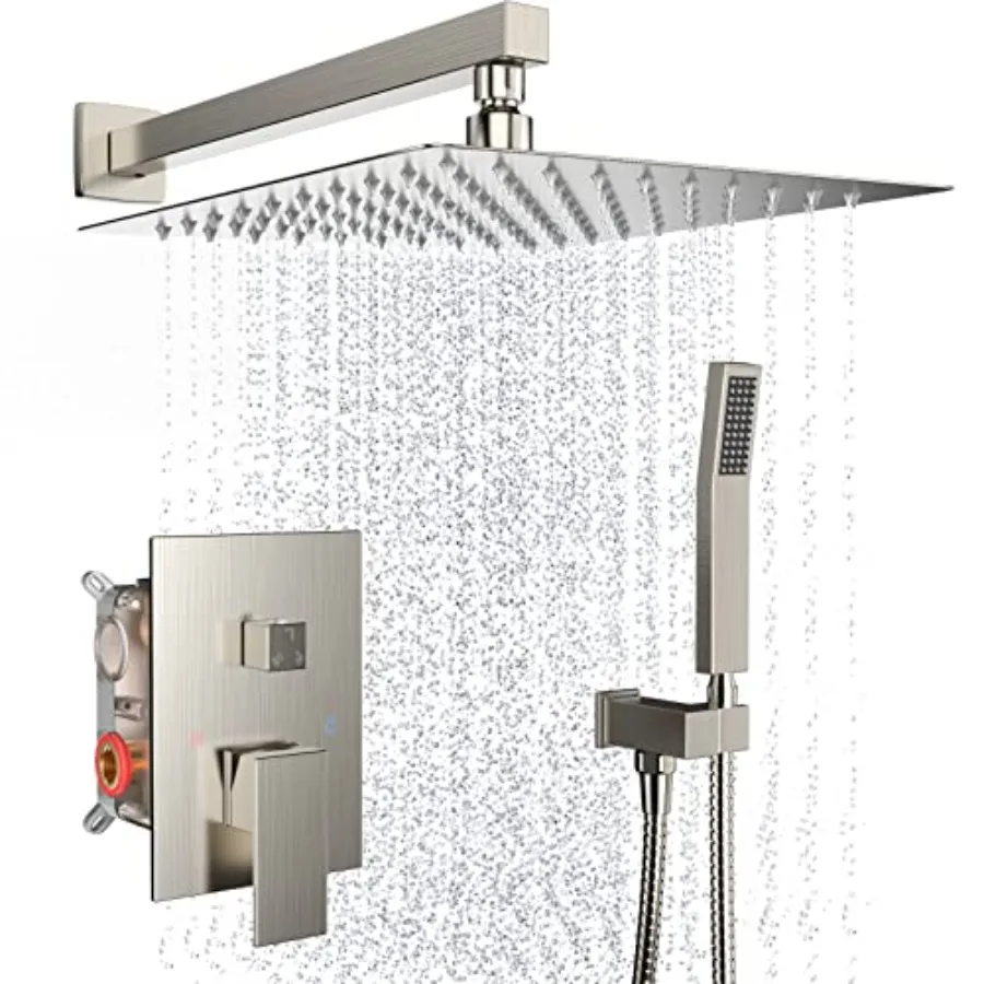 

Душевая система настенного монтажа, 10-дюймовый верхний душ для ванной, комбинированный душевой комплект с ручным распылителем, роскошный тропический душ