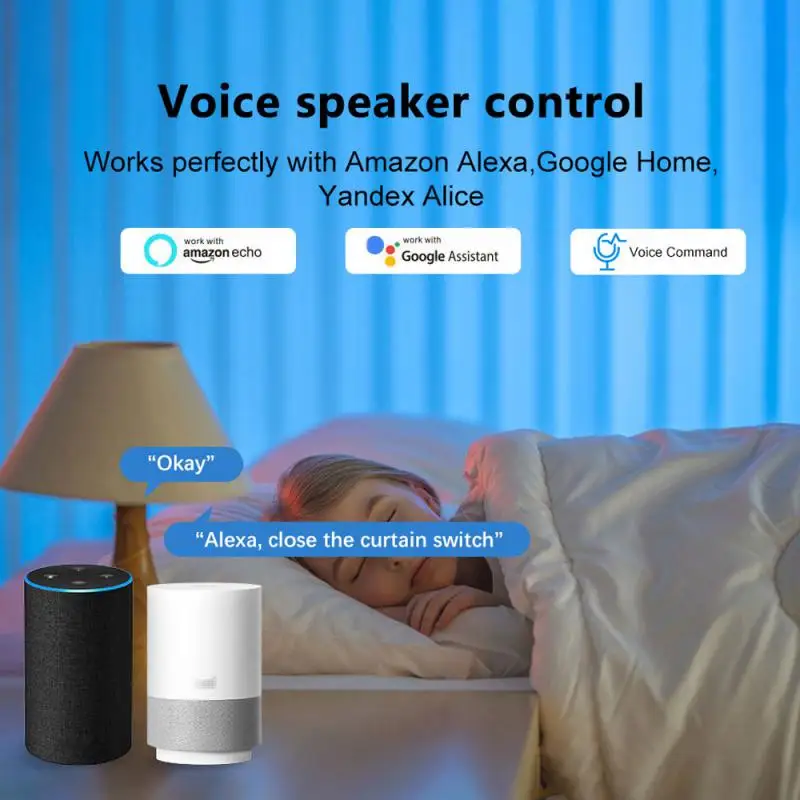 Tuya Smart WiFi Rideau Tech Stores Switch, Volet Roulant Connecté, Moteur Électrique, Compatible avec Alexa, Google Home