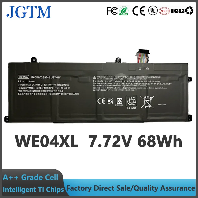 WE04XL 7,72 V 68Wh batería de ordenador portátil para HP Envy X360 16-AC 16-AD 2 en 1 Spectre X360 14-EU 2 en 1 Pavilion Plus 16-AB 16T-AB 14-EW