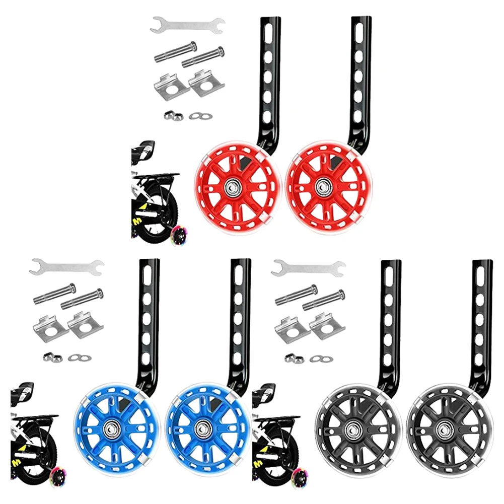 Kids Bike Training Wheels Flash Mute Wheel Fit for Boy Girls Bikes of 12 14 16 18 20 Inch