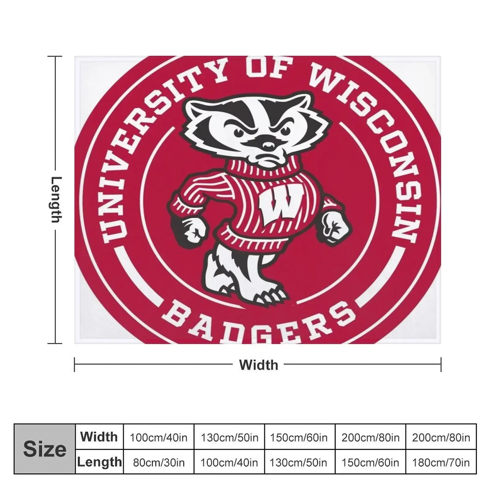 UW - Madison Circle Throw Blanket Luxury Throw Shaggy Blankets