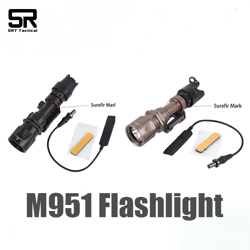 Tactical SF M951 LED WADSN Mark Flashlight Metal Scout Light Outdoor Hunting M600 Weapon Lamp Fit 20mm Picatinny Rail