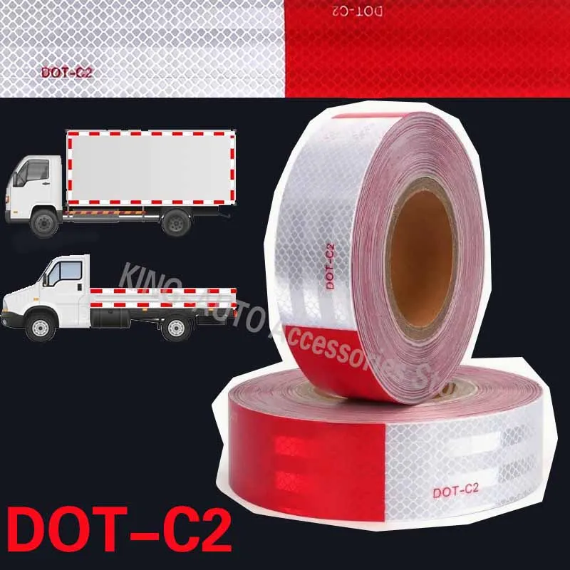 3/9M DOT-C2 Reflective Warning Tape Waterproof Reflector For Trucks Sticker Diamond Grade Adhesive Safety Mark Motorcycle Car