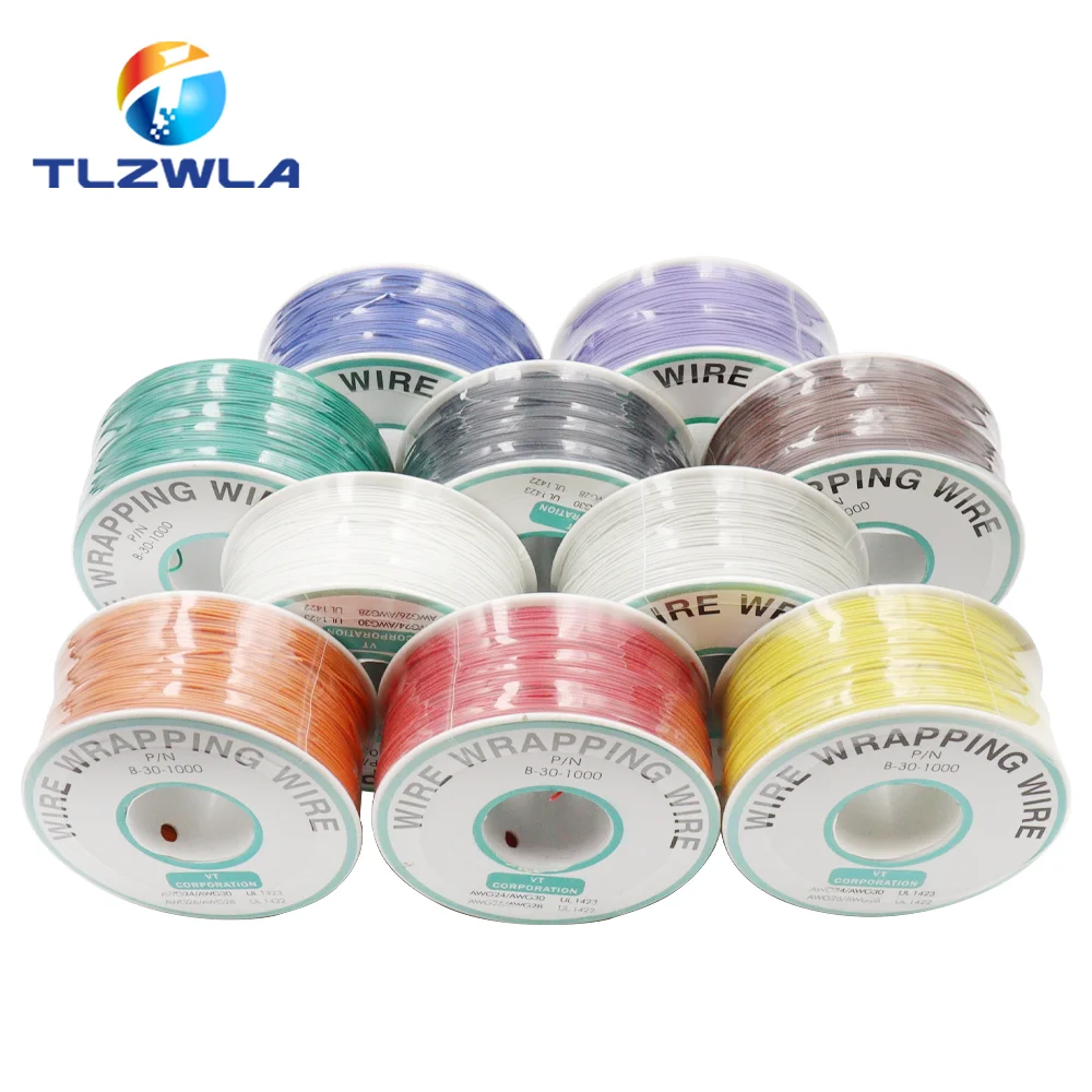 30AWG 0.5MM PCB Flying Jumper Wire OK Line Wrapping Wrap Flexible Insulation Tin-Plated 250Meter 820FT Single Conductor