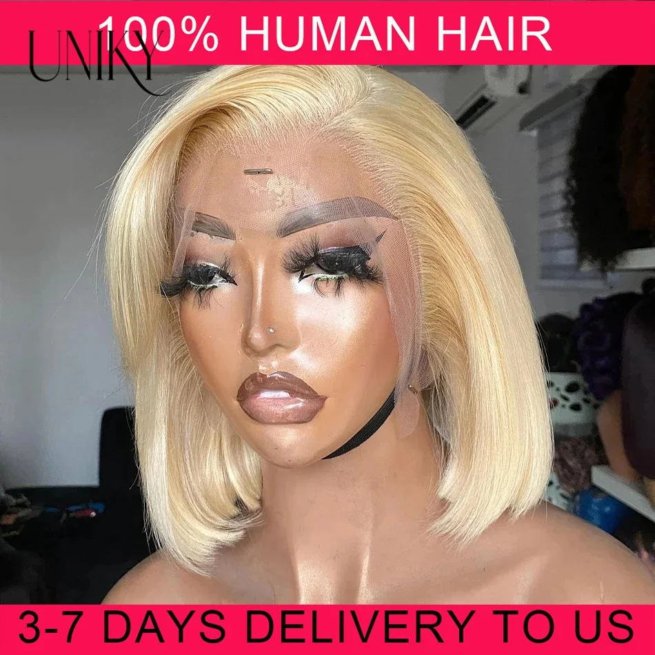 

Short Straight Bob Wig Human Hair Wigs Blonde 613 Colored Lace Front Human Hair Wigs 13x4 Lace Frontal Human Hair Wig For Women
