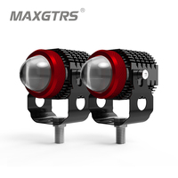 2x 60W Super Bright Motorcycle LED Headlight Mini Projector Lens Strobe Flicker Car ATV Driving Foglight Auxiliary Spotlight