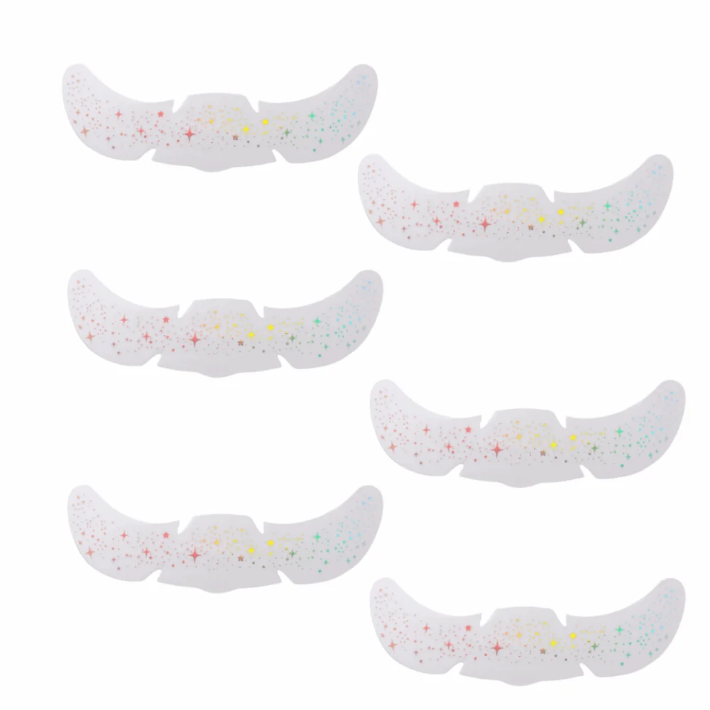 

6 Sheets Creative Glitter Freckles Stickers Heart Star Pattern Shiny Glitter Fake Freckles Stickers DIY Waterproof