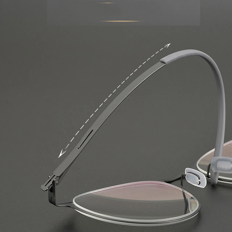 Germany Screwless Round Glasses Frames Men Women Ultra-light Oval No Screw Stainless Steel Eyeglasses Fashion Brand Design 2024 image 3