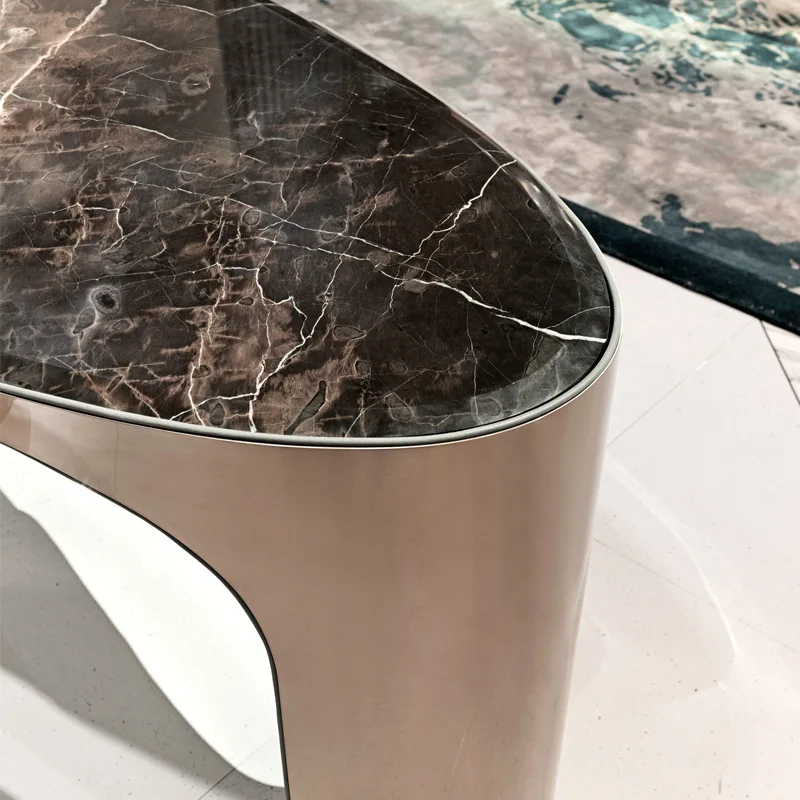 Light luxury desk marble desktop study high-end Italian computer desk with drawers designer