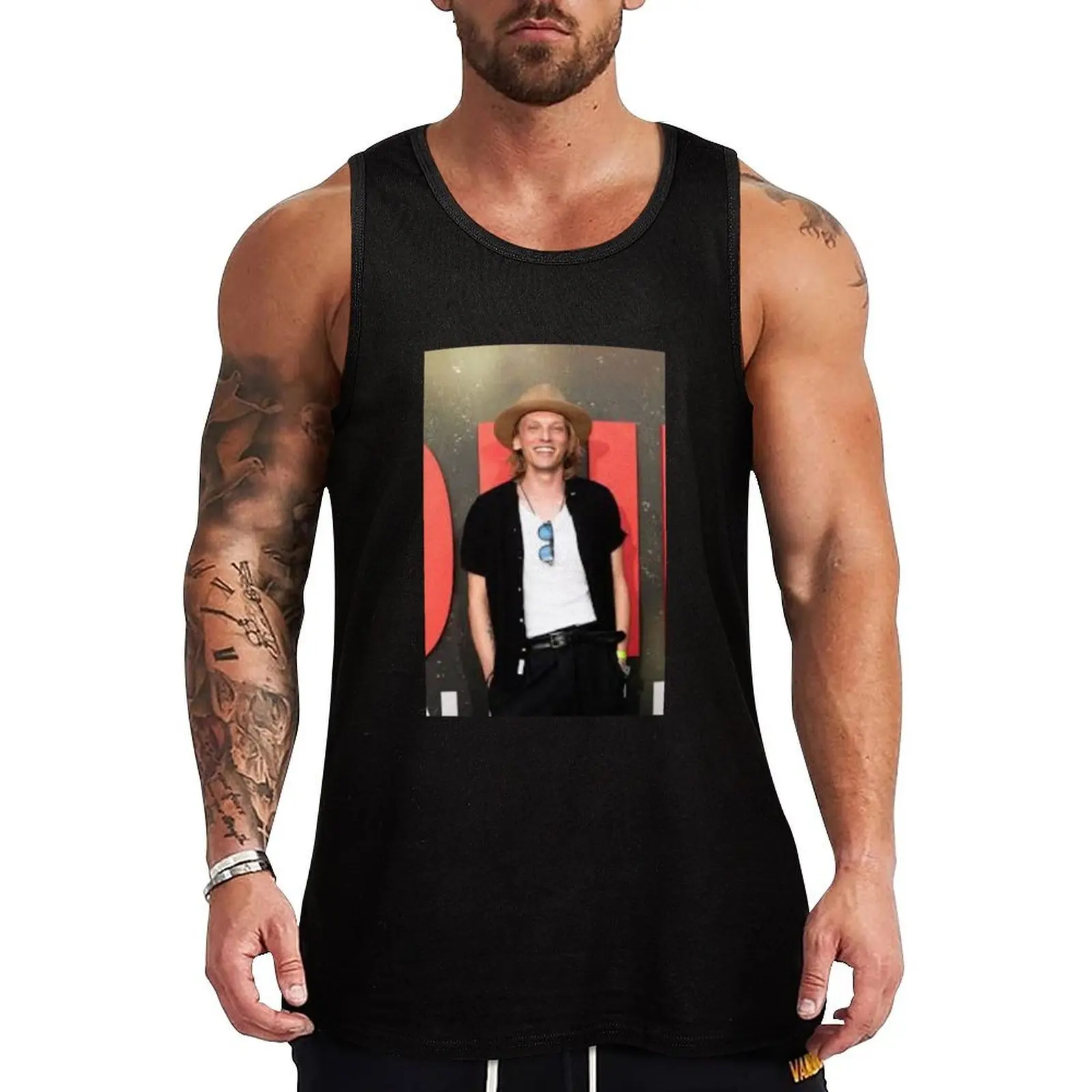 Camiseta sin mangas Jamie Campbell Bower, camiseta sin mangas con estampado moderno, camisa sin mangas con estampado moderno
