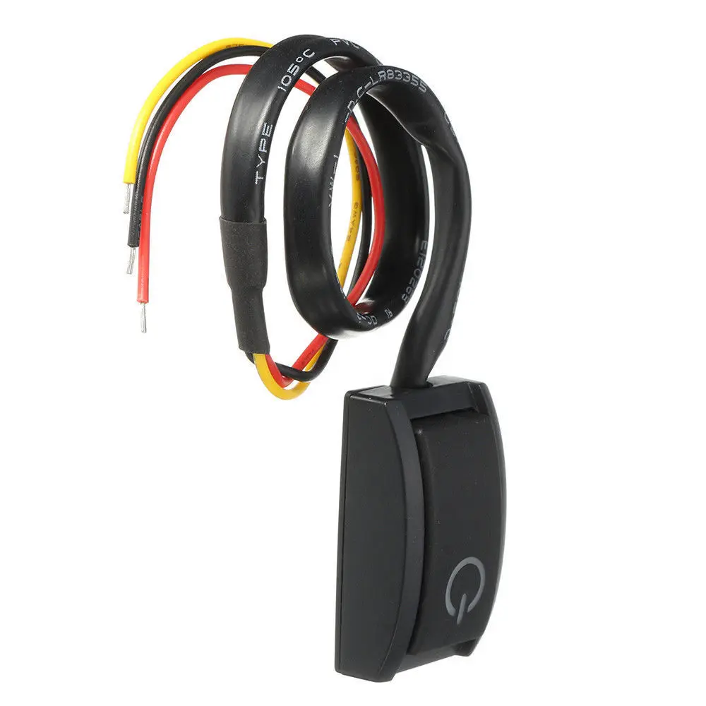 زر دفع الإغلاق التبديل للسيارة ، LED ضوء ، تشغيل وإيقاف التبديل ، البلاستيك DC12V 200mA 2.4 واط