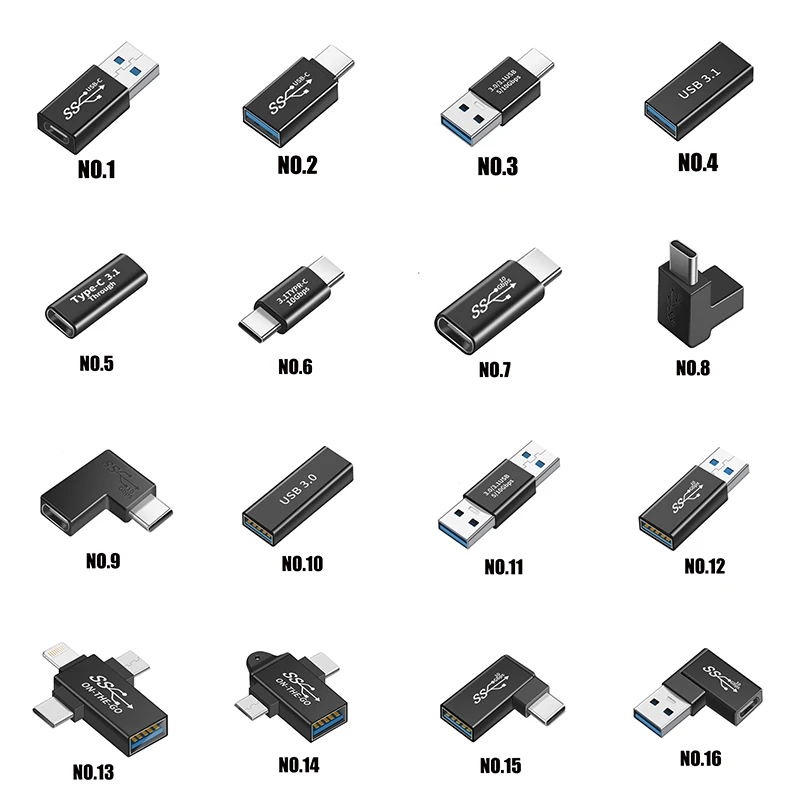 1pcs Micro usb3.0 90/180 Degree Right Angle USB 3.1 Type C Male To Female USBC female to female male to male Converter Adapter