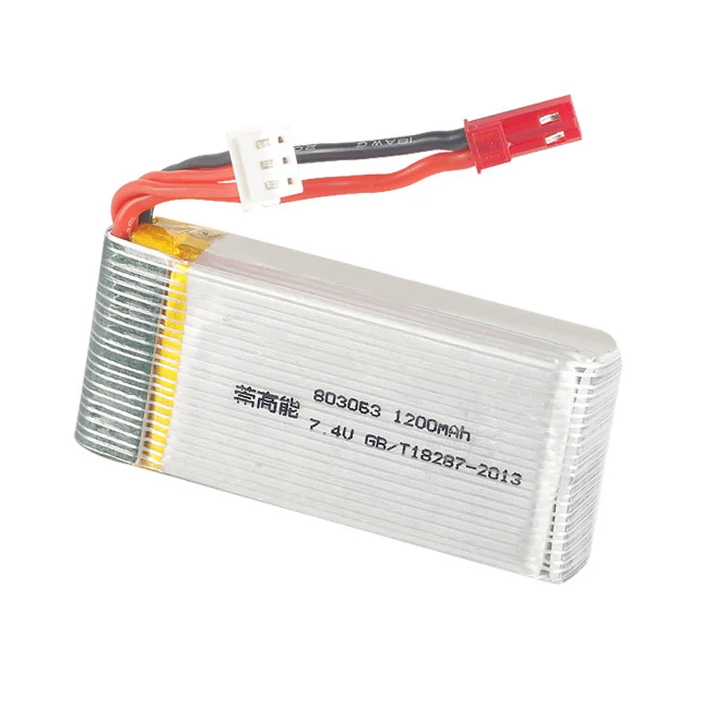 7.4V 1200mAh 803063 Lipo battery For Yi zhang X6 H16 MJX X101 X102 RC Quadcopter Drone 7.4V 30C 2S toy battery JST/SM/EL-2P Plug