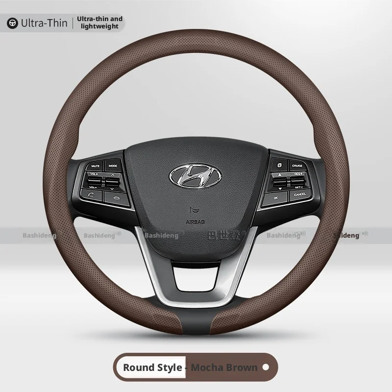 2026 For Hyundai Tucson Elantra Avante Creta Kona Santa Fe IONIQ 5 IX35 Anti-Slip Ultra-Thin Luxury Car Steering Wheel Covers