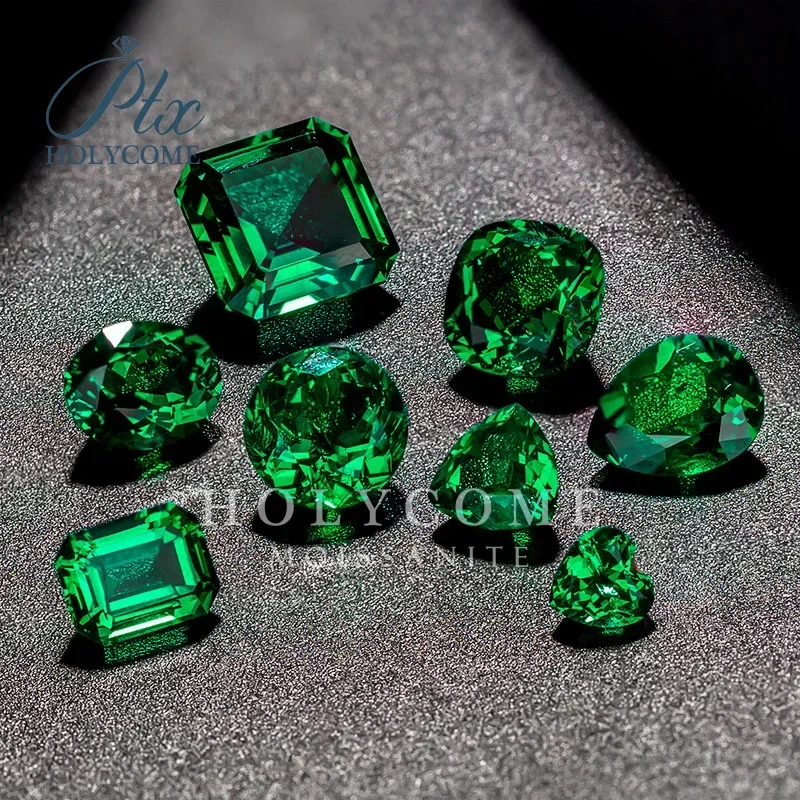 Holycome Brilliant Green Oval Cut Hot Sale Lab Grown Emerald Loose Moissanite VVS1 AGL Certificated Diamond Beads Factory Supply