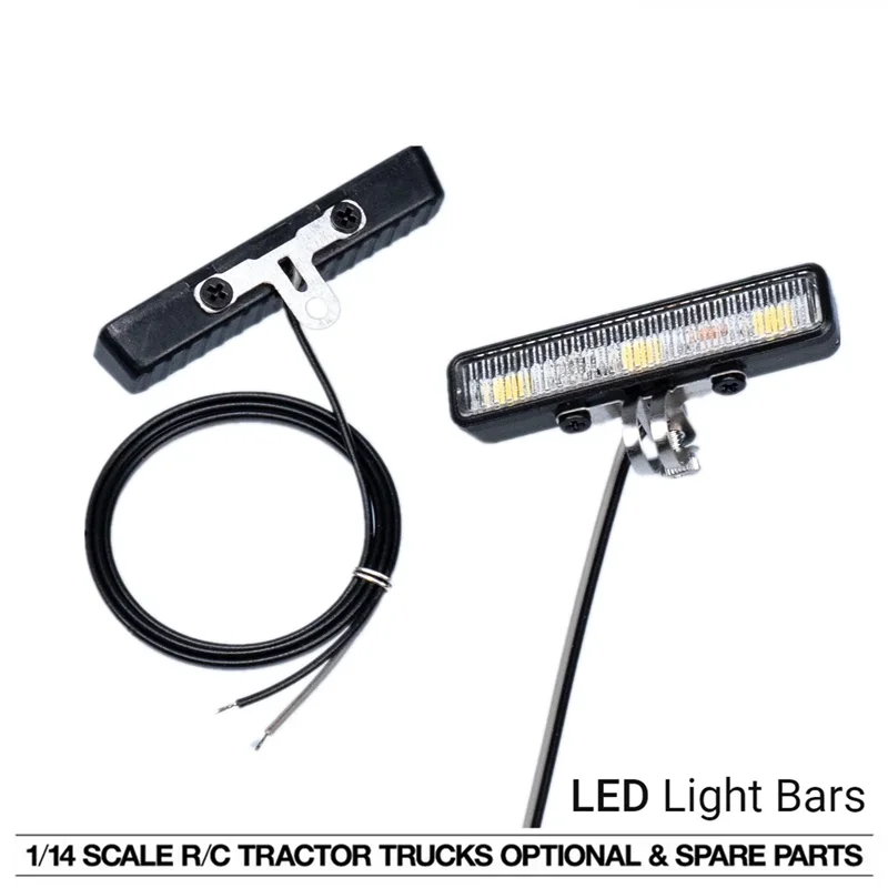 For 1:14 truck rectangular spotlight roof LED light trailer head mud head Tamiya trailer head model CFD-C30