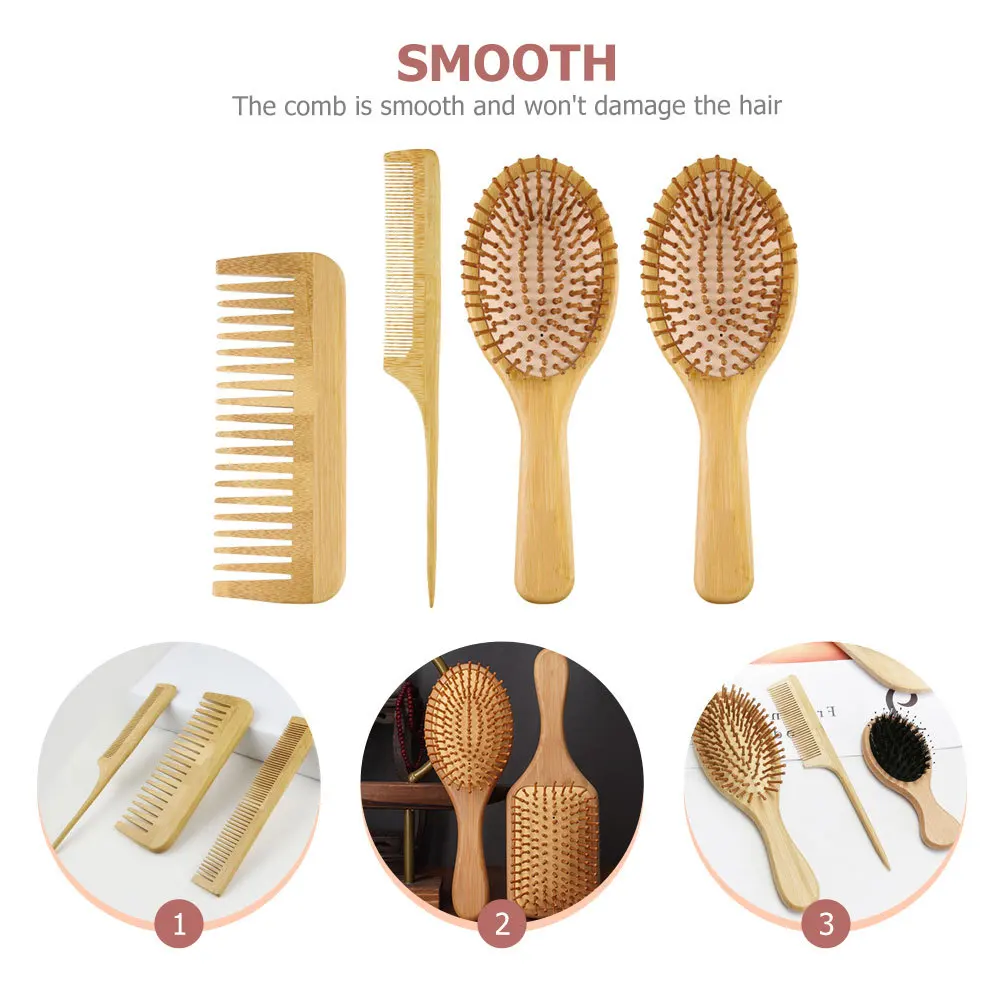 

4 шт., массажная расческа, портативный инструмент для ухода за волосами головы, массажный инструмент с широкими зубьями, щетка для женщин, легкий практичный подарок