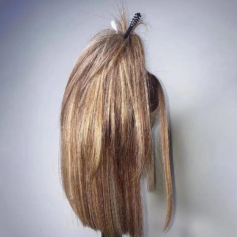 غلويليس لينة تسليط الضوء على براون مستقيم 5x5 قاعدة الحرير باروكة من شعر طبيعي يهودي شعر الطفل HD الدانتيل الشعر الأوروبي قبل قطعها