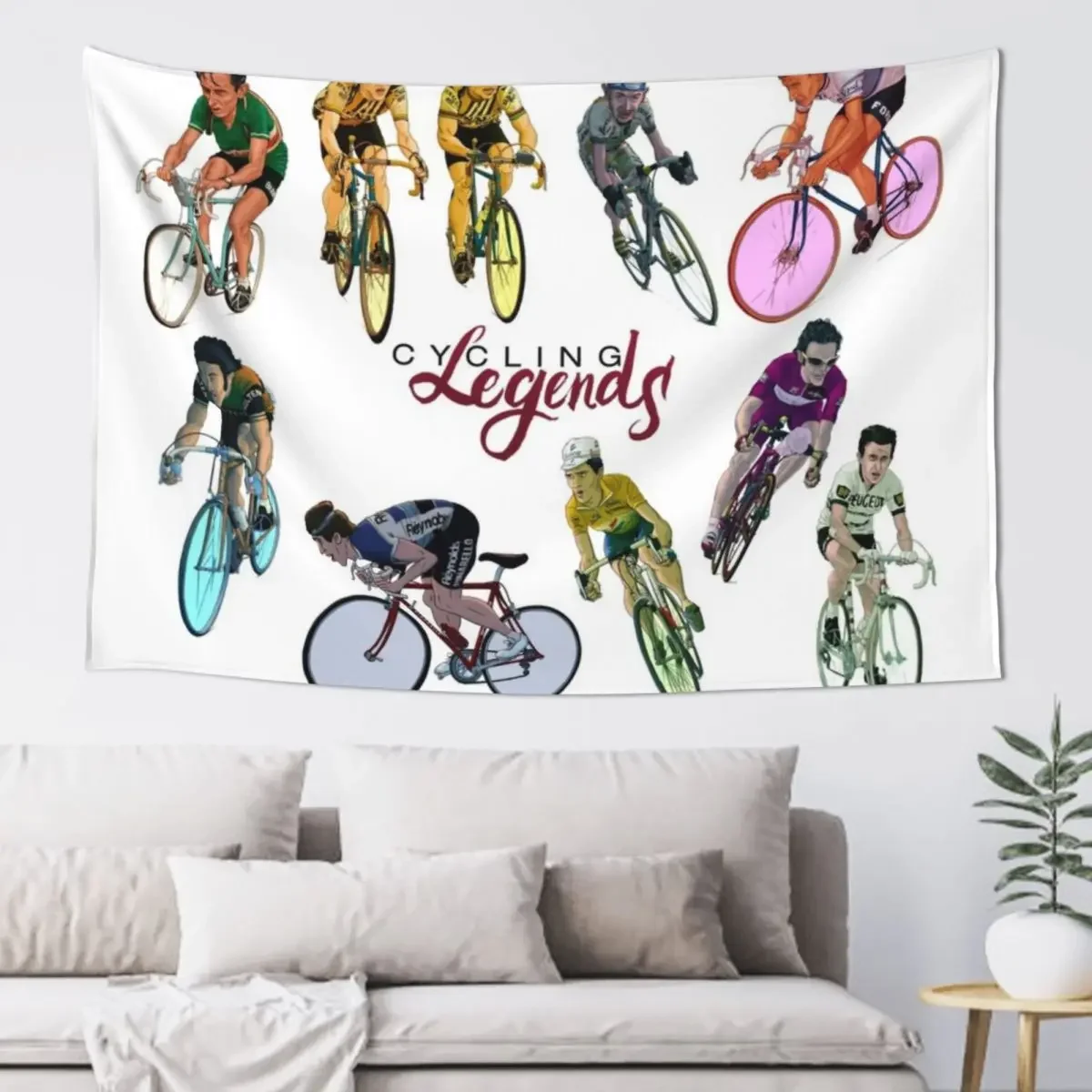 

Cycling Legends pattern Tapestry Decoration Aesthetic Bedroom Decoration Tapestry