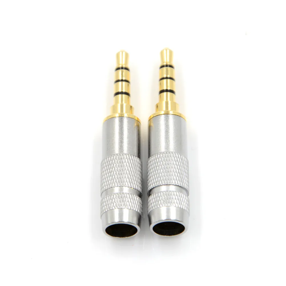 4 Pole 3.5mm Stereo Headphone Male Plug Jack Audio Solders Connector New Wholesale